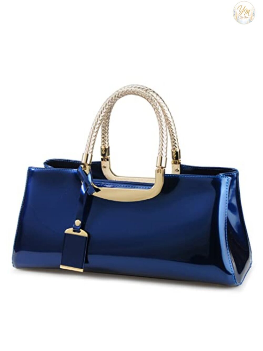 HOXIS Glossy Faux Patent Leather Structured Shoulder Handbag Women Evening